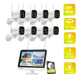 5MP Wireless Security Camera System CCTV Monitor Outdoor PTZ Wifi 10CH NVR 1TB - Picture 1 of 32