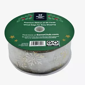 Member's Mark Holiday Christmas Premium Wired Edge Ribbon 2.5" Wide x 50 Yards - Picture 1 of 6
