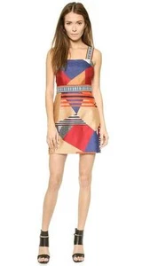 Diane von Furstenberg Diamond Stripe Cotton Silk DVF Jakarta Dress $548 NWT 12 - Picture 1 of 12
