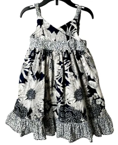 Easter Liberty London Sun Dress 3T Dandelion Sunflower Floral Beach Cruise Blue - Picture 1 of 7