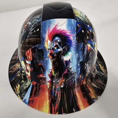 PYRAMEX full brim hard hat custom hydro dipped IN DEMONS INSIDE ME, CYBER VILLIANS NEW