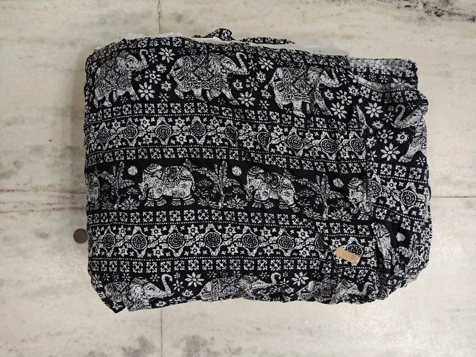 Tecido estampado à mão de algodão indiano 25 jardas Sanganeri tecido impresso em bloco à mão - Imagem 1 de 3