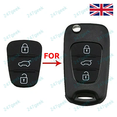 🇬🇧 3 Button Key Fob Remote Rubber Pad Insert Hyundai i10 i20 i30 ix20 ix35  - Image 1 of 4