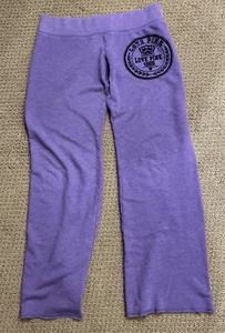 Pantalones deportivos rosa Victoria Secret pierna ancha espalda logotipo amor rosa púrpura talla S P - Imagen 1 de 16