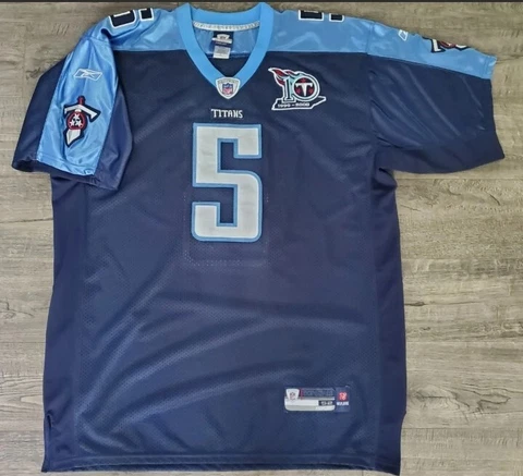 Reebok Authentic NFL 99-08 Kerry Collins Tennessee Titans Jersey Stitched Sz 52 Cover