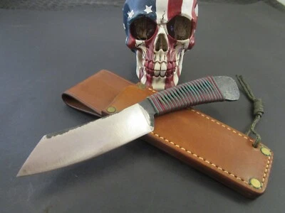 MACE VITALE JS FORGED HUNTER / EDC WITH CORD WRAPPED HANDLE & LEATHER SHEATH - Image 1 of 4