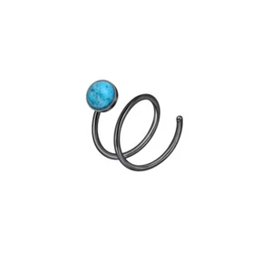 1× Double Spiral Nose Ring Hoop for Single Piercing Surgical Steel Nose Ring 20G - Picture 1 of 25