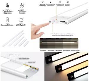 LED Motion Sensor Cabinet USB Type C Rechargeable Magnet 3 Colour Dimmable Light - Picture 1 of 30