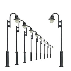 LYM29 10pcs Model Railway Lamp Post Street Lights OO HO Gauge 1:76 LEDs 6cm - Picture 1 of 6