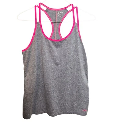 Camiseta sin mangas Champion Active espalda deportiva entrenamiento gris rosa ribete para mujer talla M Foto 1 de 4