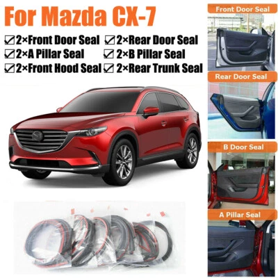 Door Rubber Seal Strips Weather Draft Wind Noise Reduction Kit For Mazda CX-7 - Image 1 of 4