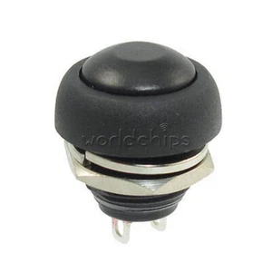 10Pcs 12mm Mini Waterproof Momentary ON/OFF Push Button Round Switch Black - Picture 1 of 12