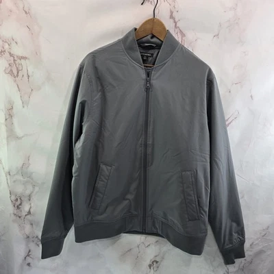 Banana Republic Jacket Mens Medium Gray Bomber Full Zip Shop Mechanic Workwear  - Image 1 of 4
