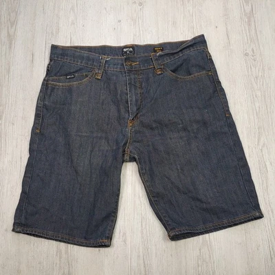 Y2K Rip Curl Denim Shorts Regular Fit Size 34 Blue Cotton Surf Style Casual Wear - Image 1 of 4