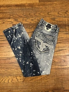 Rock Revival Chenko gerades Bein Acid Splatter Jeans Herren Größe 32 x 31 - Bild 1 von 13