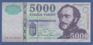 Banknote Ungarn 5000 Forint 1999 # BD 3030098 kfr. - Bild 1 von 2