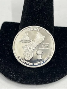 2009 S Guam 90% SILVER "PROOF" Territory Quarter US Mint - Picture 1 of 2