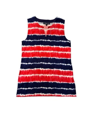 Camiseta sin mangas túnica sin mangas Jones New York Tie Dye para mujer L roja azul blanca nueva con etiquetas Foto 1 de 4