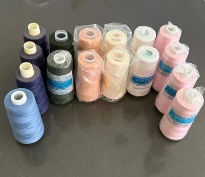 Conos de hilo overlock Serger de poliéster de 16 carretes multicolor 3,4 - 4 oz ea Foto 1 de 4