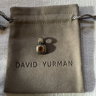 David Yurman Sterling Silver 18k and 14k Gold Citrine Albion Pendant Enhancer 5g - Image 1 of 3