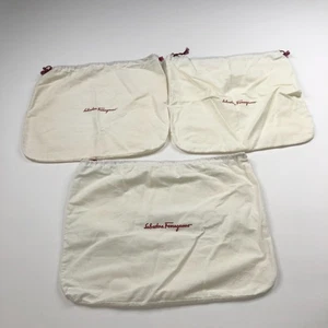 SALVATORE FERRAGAMO Drawstring Dust Bag Shoes 12" x 14" LOT OF 3 PLS READ HRJ - Picture 1 of 8