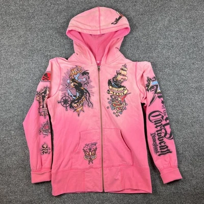 Disney Piratas del Caribe Sudadera con Capucha Mujer L Rosa Cremallera Completa Ed Tatuajes Resistentes Foto 1 de 4