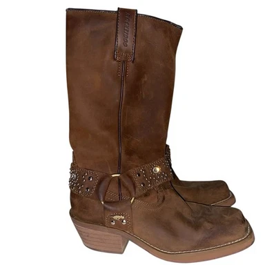 Rocket Dog Boots Womens Size 7 Leather Harness Western Cowgirl Equestrian Boho - Image 1 of 4