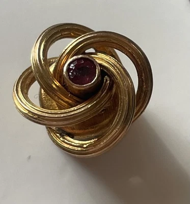 Antigua cadena deslizante/colgante/dije Art Nouveau oro 14ct y rubí  Foto 1 de 3