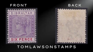 Gibralatar Sg44 6d Violet & Red LMM / Cat 50£ - Bild 1 von 4