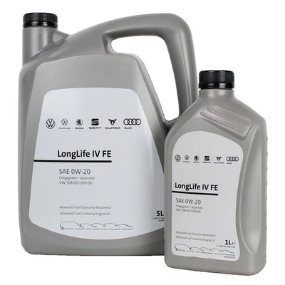 VOLKSWAGEN Original VW Audi Seat Skoda Motoröl 6 Liter Öl 50800/50900 LL IV FE 0W-20