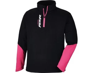 Polaris Girls Youth Lift Quarter Zip Pullover Sweatshirt Comfy Casual Black/Pink - Picture 1 of 2