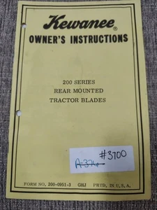 Kewanee 200 Series  Rear Mounted Tractor Blades Operators Manual - Picture 1 of 8