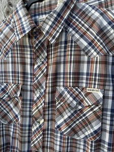 Vintage Roebucks kariertes Flanell Western Perlen Druckknopf Hemd Herren Größe XL - Bild 1 von 8