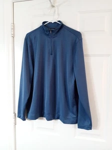 Camisa Pullover AXIST Para Hombre Grande 1/4 Cremallera Poliéster Azul Manga Larga - Imagen 1 de 6