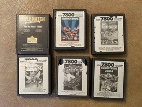 Atari 7800 Game Lot - Title Match Pro Robotron Joust Mario Galaga Pac UNTESTED