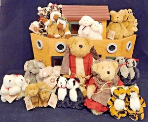 Boyds Bears Noah's Ark, w/Noah, Wife, 11 Animal Pairs, Large Wooden Boat- NWT - Picture 1 of 17