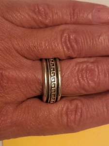 Vintage Greek Key Spinner Ring Sterling Silver .925 Men Women Unisex 10 - Picture 1 of 7
