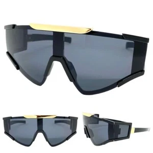 Oversized Classic Retro Hip Hop Style SUNGLASSES Large Big Black Frame Dark Lens - Picture 1 of 6