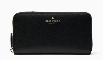Nueva Cartera Continental Grande Kate Spade Brynn Cuero Negra Foto 1 de 3