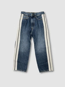 $400 Palm Angels Kid's Boy's Blue Medium Wash Track Denim Pants Jeans Size 8 - Picture 1 of 3