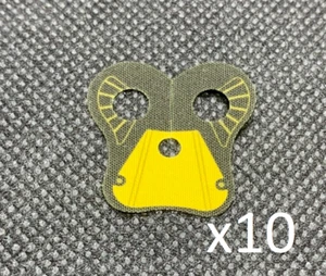 NEW LEGO 10x Yellow Minifigure Armor Pauldron Cloth 4 Thin Gray Stripes and Gray - Picture 1 of 1