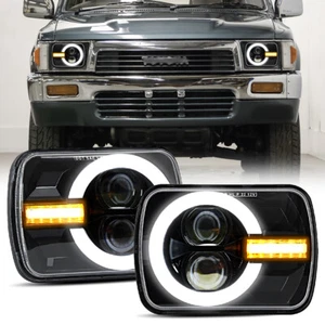 Pair 7x6'' 5x7'' LED Headlights Hi/Lo/DRL Turn Light for 1983-2004 Toyota Hilux - Picture 1 of 10