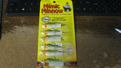 mimic minnow, tarjeta de 6, 3/32 oz, "fathead", envío gratuito Foto 1 de 3