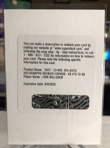 2022-23 SPx Holographs Erik Kallgren Rookie Auto /99 #HGR-EK Redemption Leafs