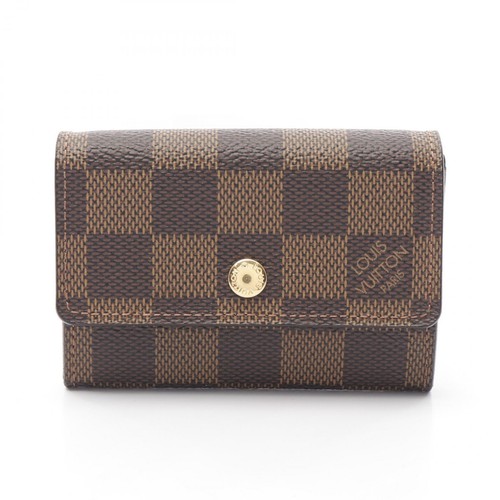 LOUIS VUITTON（LV） Portamonete LOUIS VUITTON Porte Monnaie Plat N61930 tela damier marrone Ebene LV