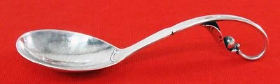 Pea Pod No.21 By Georg JENSEN STERLING SILVER SERVING SPOON, No Mono, 1910-1925 - Imagem 1 de 4