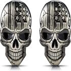 Gun Color Skull Skeleton Devil Death USA Flag Metal Badge Sticker  Car