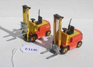 Dinky 404 Orange 2 x Conveyancer/Climax Fork Lift Truck FNQHotwheels U1146 - Picture 1 of 13