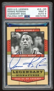 DENNIS RODMAN 2003-04 UD LEGENDS BASKETBALL #LS-DR Autograph AUTO CARD PSA 9 - Picture 1 of 2
