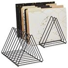 2-Pack File Folder Organizer for Desk - Triangle Holder for Magazines (Black)